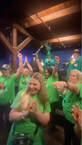 Ladies of Louisiana LunaChicks celebrating after the St. Patrick's Day parade 2024